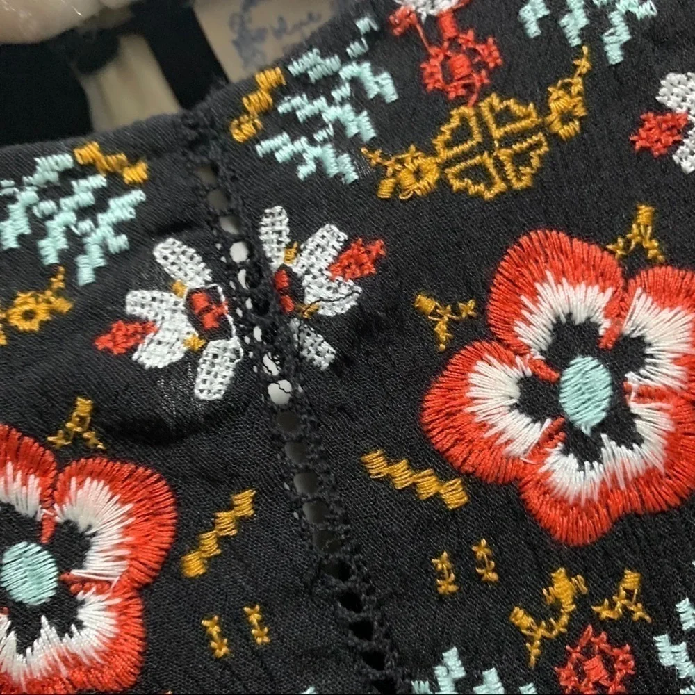 FRANCESCAS BLUE RAIN Embroidered Gauze Tunic Dress - Picture 3 of 6